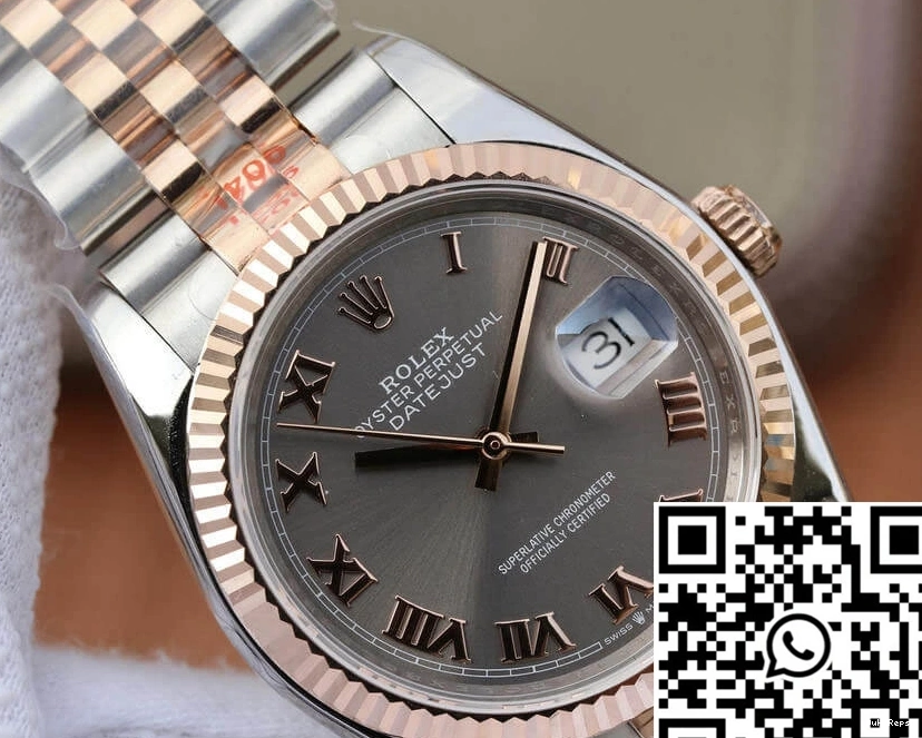 36MM Datejust 116231-0087 Rolex Silver GM Factory Rose Gold Dial 0430